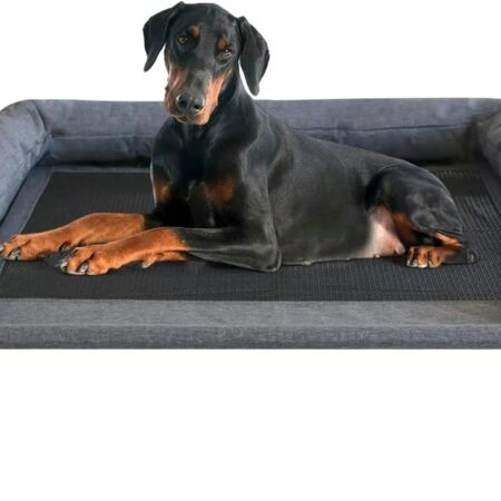 Cooling  Pet Cushion Bed Raised Dog Cots Beds for Small Dogs, Portable Indoor & Outdoor Pet Hammock Bed, Frame with Breathable Mesh and Removable Bolsters (42 Inch)