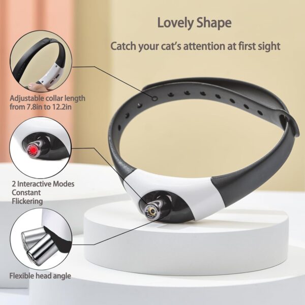 Wearable Automatic Cat Collar Laser Toy with Red Light, Interactive Cat Laser Toys for Indoor Cats, Rechargeable Electric Laser Collar Toy for Kitten