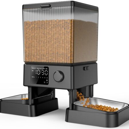 Automatic Cat Feeder for 2 Cats, 20 Cups/5L Automatic Cat Food Dispenser for Small Pets Indoor, Timed Cat Feeder for Dry Food