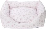 Pet Cushion, Flower Print, Pet Bed, S, Pink, Pink, One Size