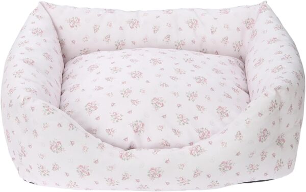 Pet Cushion, Flower Print, Pet Bed, S, Pink, Pink, One Size