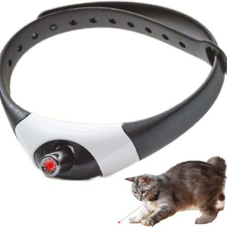 Wearable Automatic Cat Collar Laser Toy with Red Light, Interactive Cat Laser Toys for Indoor Cats, Rechargeable Electric Laser Collar Toy for Kitten