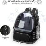 Cat Backpack Carrier for Cats and Small Dogs, Breathable Cat Bubble Backpack, Airline Approved Pet Travel Carrier for Hiking Camping Outdoor(Black)