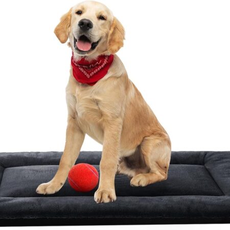Dog Beds Crate Pad for Dogs Fit Metal Dog Crates,Ultra Soft Dog Crate Bed Washable & Anti-Slip Kennel Pad for Dogs Cozy Sleeping Mat (36inch, Dark Gray)
