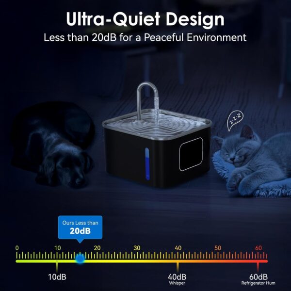 Cat Water Fountain,  3.5L/118 Automatic Pet Fountain 4000mAh Battery Operated Water Dispenser for Cats Dogs Indoor Outdoor