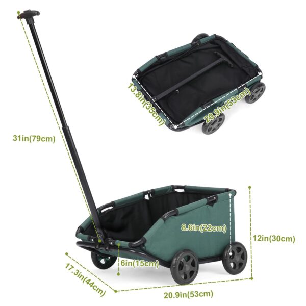 Dog Stroller 4 Wheels Folding Dog Cart Pet Stroller for Travelling Shopping Walking Playing for Small Dogs Cats (Dark Green)