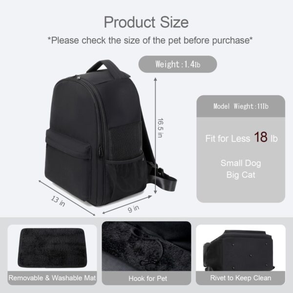 Cat Backpack Carrier, Fit for Small Dog, Less Than 18 Ib Pets