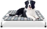 Outdoor Raised Dog Bed Outdoor Dogs Bed Lifted Pet Bed Dog Cot for Medium Pet Taste Life, Start with A Pet Bed 34'' x 26'' x 5''