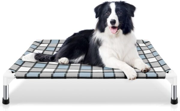Outdoor Raised Dog Bed Outdoor Dogs Bed Lifted Pet Bed Dog Cot for Medium Pet Taste Life, Start with A Pet Bed 34'' x 26'' x 5''
