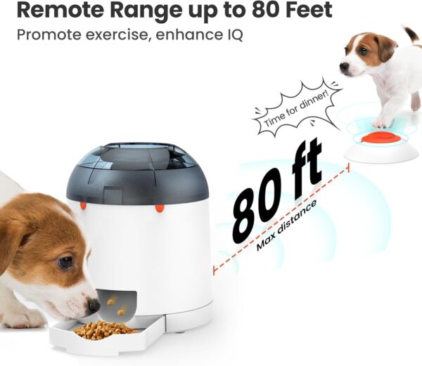 Dog Puzzle Feeder Toy, Interactive IQ Training, Electronic Treat Dispenser, Automatic Rechargeable with Remote for Food Dispensing, All Breeds, 280ml Capacity