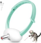 Automatic Laser Collar Cat Toy - Upgraded Cat Toys, Flashing and Lasting Modes, 8-12″ Bend Collar & 41°Adjust Angle Free Hands.   Charge 1H and Works 12H