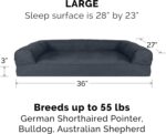 Orthopedic Dog Bed for Large/Medium Dogs w/Removable Bolsters & Washable Cover, For Dogs Up to 55 lbs - Quilted Sofa - Iron Gray, Large
