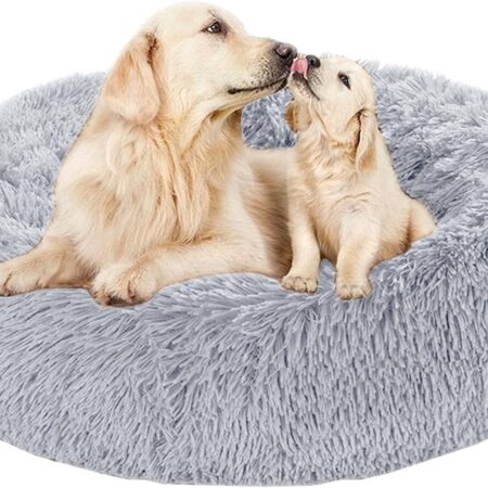 Pet Bed - Dog & Cat Sofa, Chew-resistant Donut Bed, Soft & Fluffy, Anti-Slip, Suitable for All Year