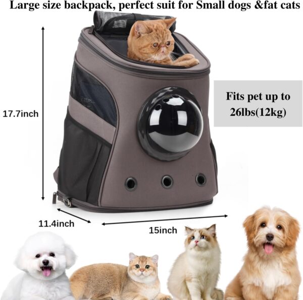Large Pet Carrier Backpack, Bubble Backpack Carrier for Fat Cats and Puppies,Airline-Approved(Grey)