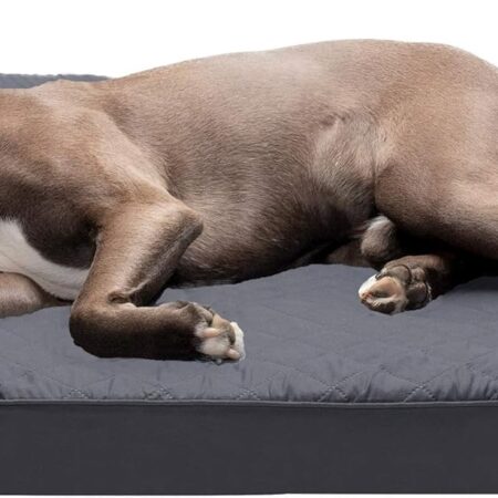 Orthopedic Dog Bed for Large/Medium Dogs w/Removable Bolsters & Washable Cover, For Dogs Up to 55 lbs - Quilted Sofa - Iron Gray, Large
