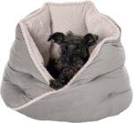 24" Round Pet Bed for Indoor Cats & Medium/Small Dogs, 100% Washable, For Pets Up to 35 lbs - Minky Plush & Velvet Hug Bed - Silver Gray, 24-inch