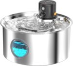 Cat Water Fountain Wireless Cordless: Cat Fountain Battery Operated - Stainless Steel Pet Water Fountain Rechargeable - 108oz/3.2L Automatic Cat Fountains for Drinking with Motion Sensor - Cats & Dogs