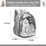 Bubble Carrying Bag for Small Medium dogs Cats, Space Capsule Pet Hiking backpack, Airline roved Travel carrier - Grey