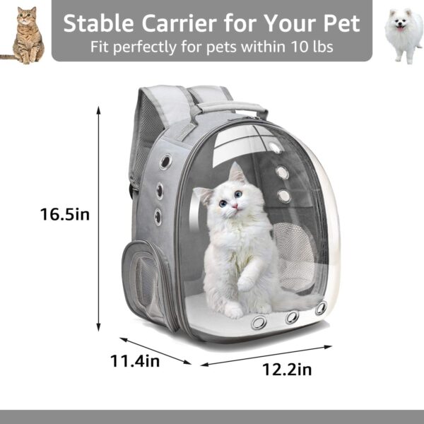 Bubble Carrying Bag for Small Medium dogs Cats, Space Capsule Pet Hiking backpack, Airline roved Travel carrier - Grey