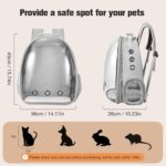 Cat Carrier Backpack, Pet Carrier Backpack Front Pack for Small Medium Cat Puppy Dog Carrier Backpack Bag Space Capsule, Airline-roved Pet Carrier for Travel Hiking Walking Camping (Grey)