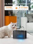 Cat Water Fountain, 84/2.5L Cat Fountain, Super Silent Pet Water Fountain, Activated Carbon Filter, Translucent Pet Water Dispenser Suitable for Multiple Pets Family (Black)