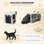 Cat Backpack Expandable Pet Carrier for Small Dogs Medium Cats Fit Up to 22 Lbs, Dog Backpack, Extendable Foldable Puppy Kitty Carrier for Travel, Hiking,Beige
