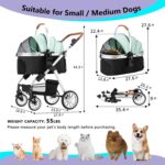 Pet Stroller, Dog Stroller for Medium Small Dog with Storage Basket Foldable Lightweight Dog Carrier Trolley.Basket can be Used Alone.（Green）