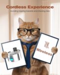 Cat Water Fountain Wireless Cordless: Cat Fountain Battery Operated - Stainless Steel Pet Water Fountain Rechargeable - 108oz/3.2L Automatic Cat Fountains for Drinking with Motion Sensor - Cats & Dogs