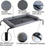 Cooling  Pet Cushion Bed Raised Dog Cots Beds for Small Dogs, Portable Indoor & Outdoor Pet Hammock Bed, Frame with Breathable Mesh and Removable Bolsters (42 Inch)