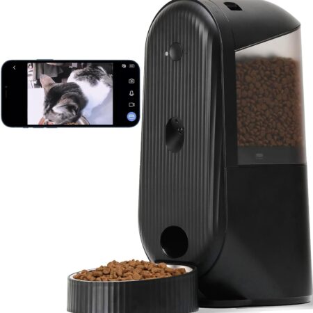 Automatic Cat Feeder, 2 in 1 Automatic Pet Feeders with Camera and Audio, Support DIY Meals and Timed Control  Cat Food Dispenser, Suit for Cat and Dog