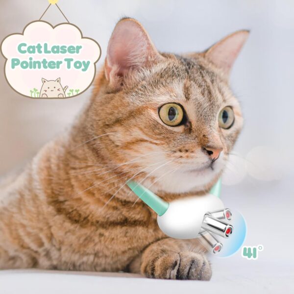 Automatic Laser Collar Cat Toy - Upgraded Cat Toys, Flashing and Lasting Modes, 8-12″ Bend Collar & 41°Adjust Angle Free Hands.   Charge 1H and Works 12H