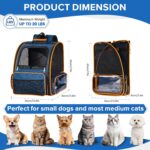 Cat Backpack Carrier for Medium Small Dog Cat up to 20lbs, Pet Carrier Backpack, Ventilated Mesh Soft Sided Dog Backpack Carrier for Travel, Hiking, Outdoor Use - Blue