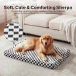 Dog Bed for Large Dogs, XLarge Orthopedic Dog Bed with Removable Washable Cover, Cute Modern Plush & Memory Egg Crate Foam Dog Bed, 42 x 28 inch, Grey