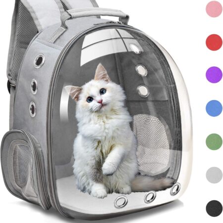 Bubble Carrying Bag for Small Medium dogs Cats, Space Capsule Pet Hiking backpack, Airline roved Travel carrier - Grey