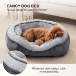 Dog Beds for Small Medium Large Dogs & Cats. Washable Pet Bed, Orthopedic Dog Sofa Bed, Luxury Wide Side Fancy Design, Soft Calming Sleeping Warming Puppy Bed, Non-Slip Bottom