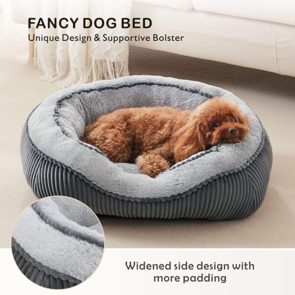 Dog Beds for Small Medium Large Dogs & Cats. Washable Pet Bed, Orthopedic Dog Sofa Bed, Luxury Wide Side Fancy Design, Soft Calming Sleeping Warming Puppy Bed, Non-Slip Bottom