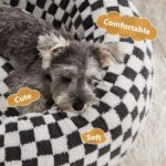 Donut Dog Beds for Small Dog, Round Cat Beds for Indoor Cats, Calming Pet Bed for Puppy and Kitty with Non-Slip Bottom, Cute Fancy Dog Bed with Extra Soft & Machine Washable Plush Fabric