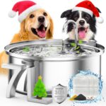 Dog Water Fountain for Large Dogs,7L/230/1.8G Stainless Steel Dog Fountain Super Quiet with Triple Filtration,Great for Large Dogs Cats and Multi-Pet Home